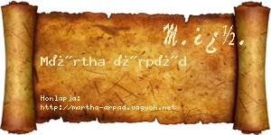 Mártha Árpád névjegykártya