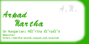 arpad martha business card